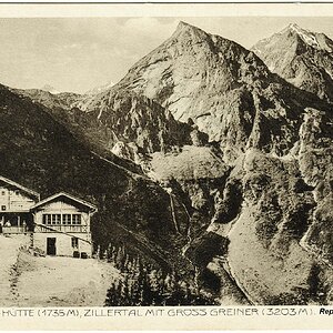 Grawandhütte Zillertal mit Großem Greiner um 1920