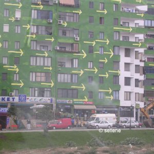 Hausfassade in Tirana