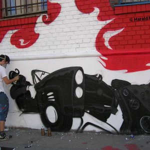 Sprayer in action