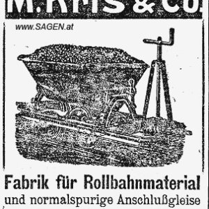 Werbung für die Feld- und Industriebahnwerke in Wien