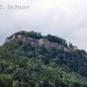 Festung, vom Ort Königstein aus gesehen