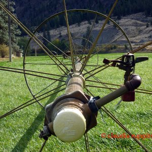 Detail Bewässerungssystem im Similkameen Valley, Kanada