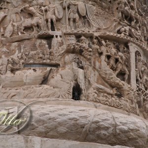 Detail der Marc Aurel-Säule in Rom - Donauüberquerung