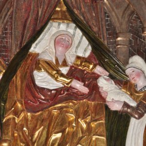 Mariä Geburt auf dem rechten Seitenaltar der Kirche zu Schönbach