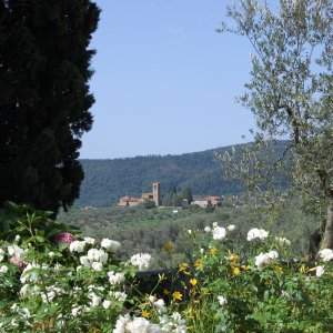 Artimino - Pieve (Pfarrkirche) di San Leonardo von der Villa Ferdinanda aus