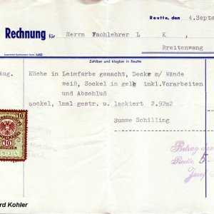 Rechnung aus dem Jahr 1936