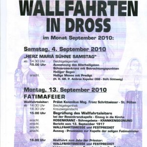 Wallfahrtsankündigung 2010