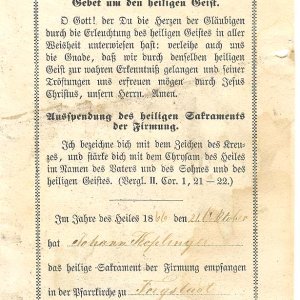 Andenken an die Firmung