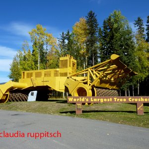 Tree Crusher, Mackenzie, British Columbia, Canada.