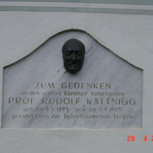 Gedenktafel für den Ktn. Komponisten Rudolf Kattnig an der Pfarrkirche in T