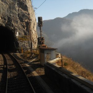 Über den Semmering - Blick aus dem letzten Waggon