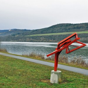 Blick von Pöchlarn über die Donau nach Maria Taferl