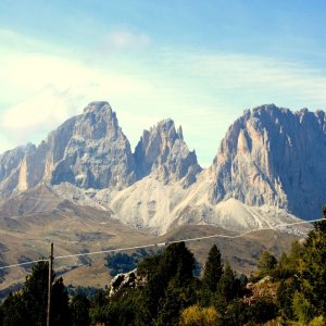 Blick vom Sella-Joch auf den Langkofel 3181m