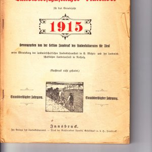 Kalender Landwirtschaft Tirol 1915