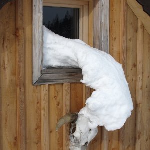 lustiges Detail an einer Almhütte am Ochsenboden