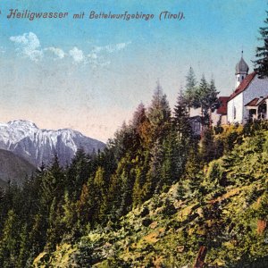 Wallfahrtsort Heiligwasser mit Bettelwurfgebirge (Tirol).