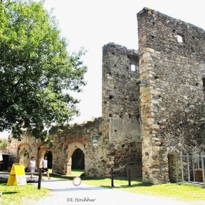 Burghof der Burgruine Thunau bei Gars/Kamp