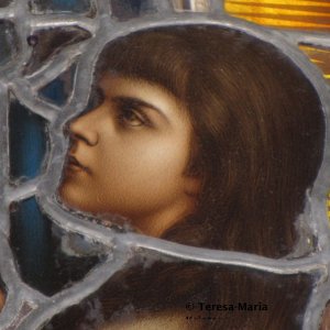 Mary Vetsera als Engel- Detail Glasfenster Kapelle Friedhof Heiligenkreuz