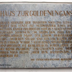Hinweistafel Haus zur Goldenen Gans, Klagenfurt