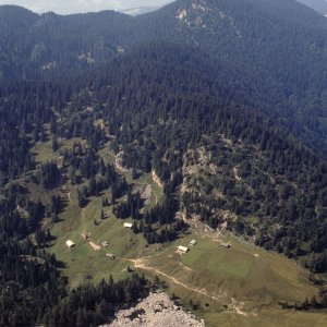 Beim Bergwandern in den Alpen