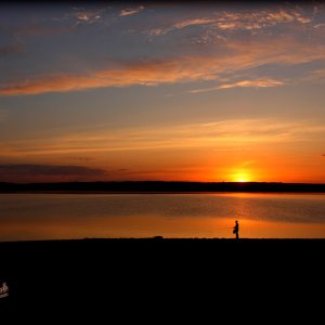 Sonnenübergang am Lake Diefenbaker