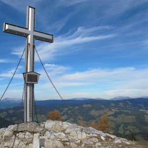 Das Gipfelkreuz am  Plankogel