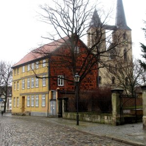 Blick zur Martinikirche, Domplatz Halberstadt