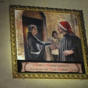 Bildnis von Dante und Beatrice in der Chiesa di Dante