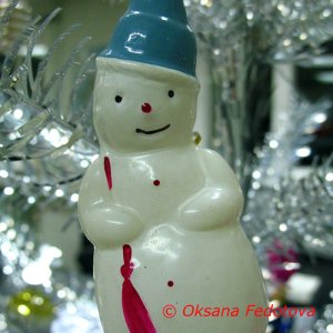 Schneemann - alter Neujahrschmuck aus Glas