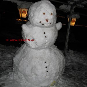 Schneemann am Brenner