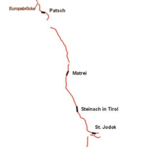 Streckenplan Brennereisenbahn Innsbruck - Brennero