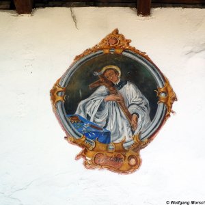 Untermieming Bauernhaus Einhof Fresko hl. Aloysius