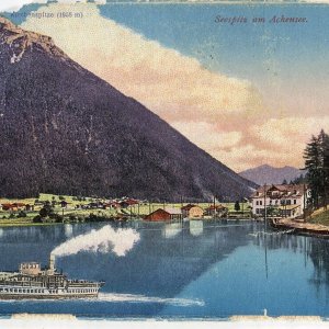 Achensee, Historische Postkarte, beschädigt