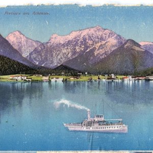 Achensee, Historische Postkarte, beschädigt