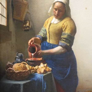 Medium 'Jan Vermeer  Dienstmagd mit Milchkrug' in der Kategorie 'Malerei, Ikonen'
