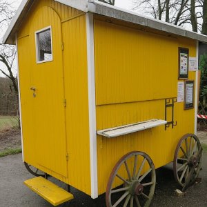 Kiosk im Winterschlaf