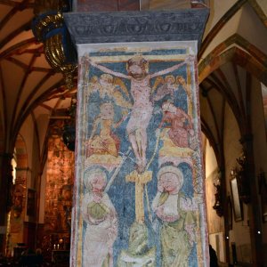 Fresko an einem Pfeiler der Stiftskirche Millstatt