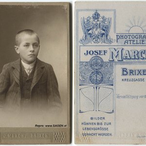 Porträt eines Jugendlichen, Atelier Josef March, Brixen