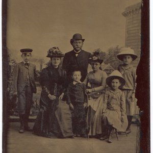 Ferrotypie Familienbild - Österreich um 1900
