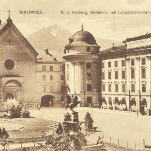 Innsbruck, K.k. Hofburg, Hofkirche und Leopoldsbrunnen