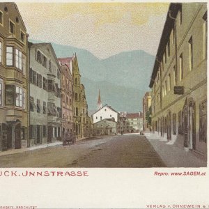 Innsbruck, Innstraße um 1900