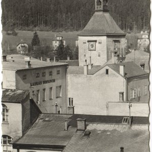 Vöcklabruck - Blick über die Dächer 1956