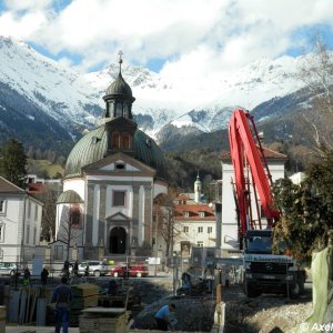Baustelle bei Pfarrkirche Mariahilf in Innsbruck
