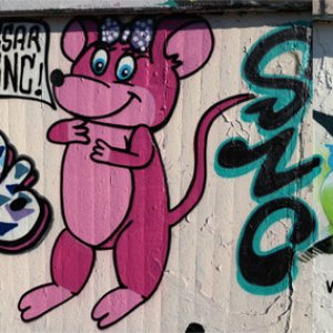 Graffiti-Produktion mehrerer Künstler: CesarOne.SNC-Mind21.SNC