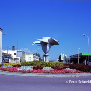 Kreisverkehr in der Bahnhofstraße