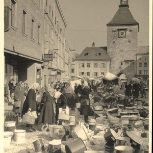 Wochenmarkt Vöcklabruck 1950