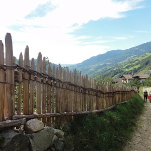 Holzzaun am Kastanienweg kurz vor Pardell