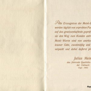 Preisliste von Julius Meinl