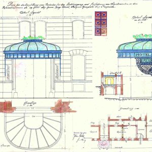 Plan des Eingangdaches Hotel Kreid