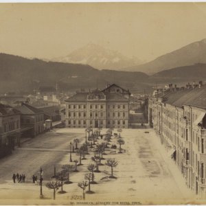 Der Hauptbahnhof in Innsbruck vor 1890, hier war zur damaligen Zeit der Tre